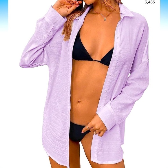 Brand new Lavender oversized button up shirt - Picture 1 of 1